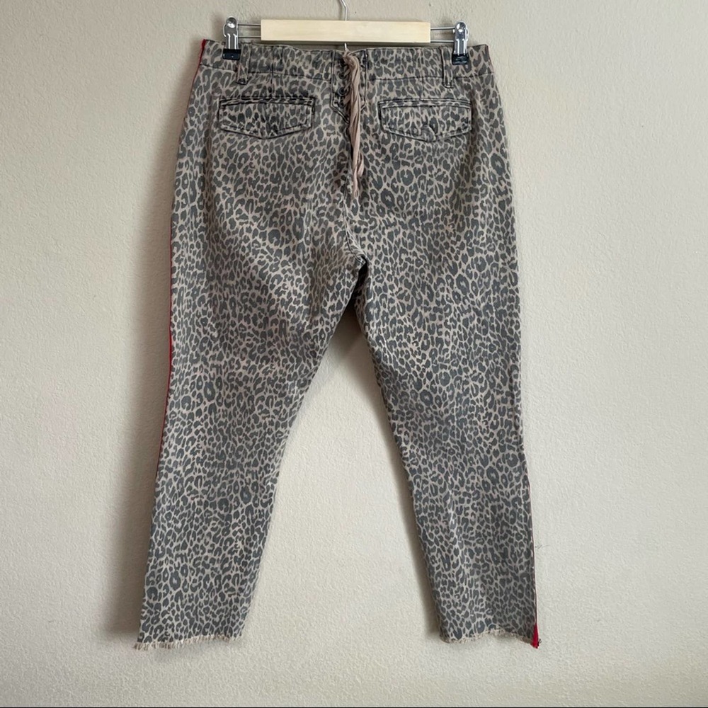 Pam & Gela Uniform Side Stripe Step Pants in Leopard - Picture 7 of 8
